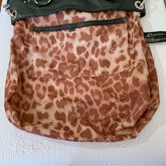 B. Makowsky Black Leather Shoulder Bag - Picture 14 of 15